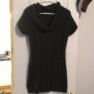 Cowl neck sweater dress- hunter green